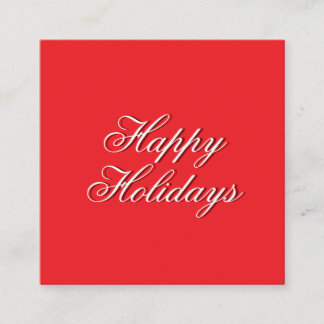 Carte D'accompagnement Message de Fêtes Joyeuses Rouge Clair Élégant