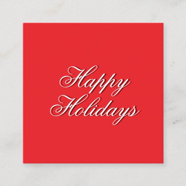 Carte D'accompagnement Message de Fêtes Joyeuses Rouge Clair Élégant (Devant)