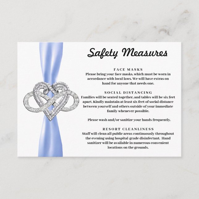 Carte D'accompagnement Mesures de sécurité Blue Ribbon Infinity Heart (Devant)