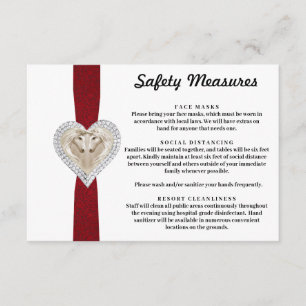 Carte D'accompagnement Mesures de sécurité de la dentelle rouge Unicorne