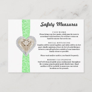 Carte D'accompagnement Mesures de sécurité de la dentelle verte de la lic