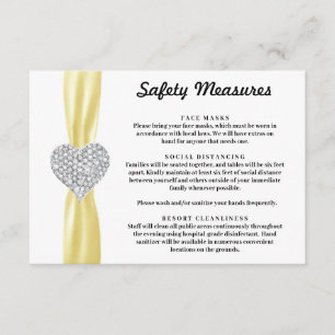 Carte D'accompagnement Mesures de sécurité Diamond Heart Yellow Ribbon