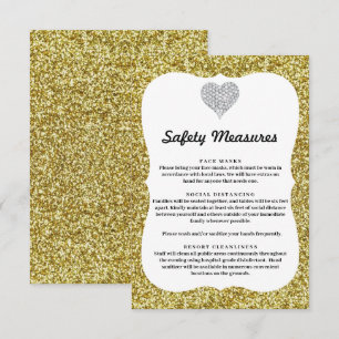 Carte D'accompagnement Mesures de sécurité pour cœur en diamant avec pail