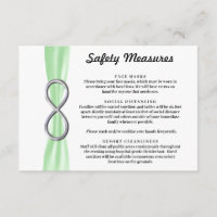 Mesures de sécurité Ruban vert Argent Infini