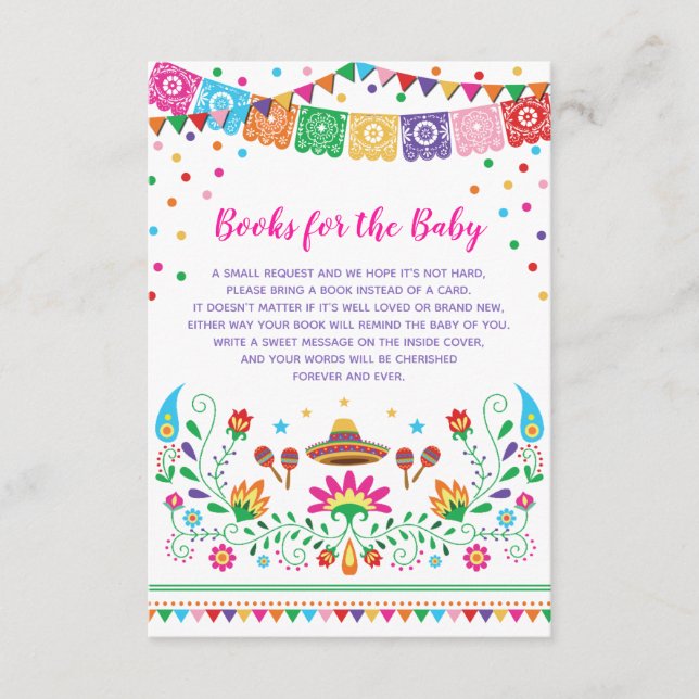 Carte D'accompagnement Mexicaine Fiesta Little Senorita Baby Apportez un  (Devant)