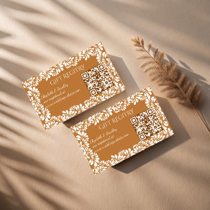 Carte D'accompagnement Mexique talavera terracotta qr registre cadeau