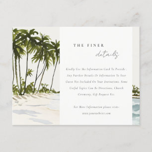 Carte D'accompagnement Miami Florida Palm Paysage Détails du Mariage