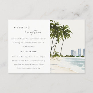 Carte D'accompagnement Miami Floride Palm Paysage Réception de mariage