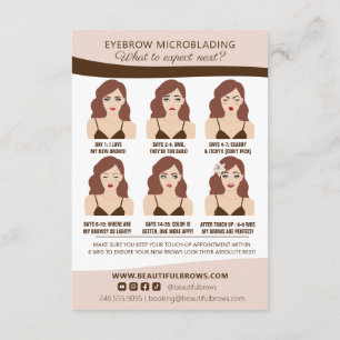 Carte D'accompagnement Microblading Brow Aftercare & Nomination Reminder