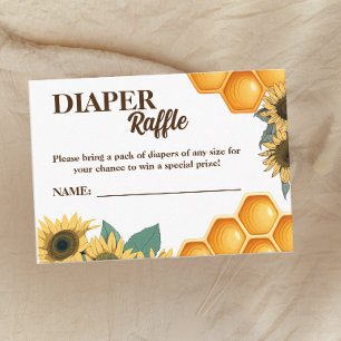 Carte D'accompagnement Miel Bee et Tournesol Maman à Bee Diaper Raffle