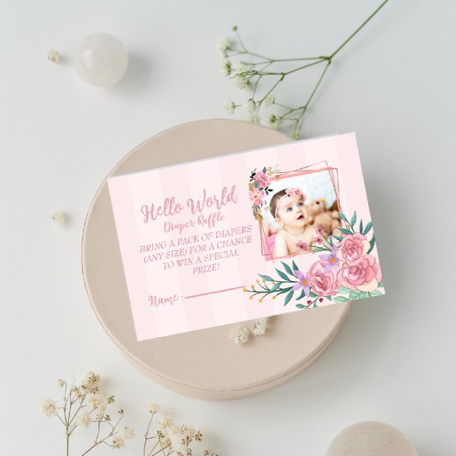 Carte D'accompagnement Mignonne Bonjour monde Déchets Raffle pour filles (Créateur téléchargé)