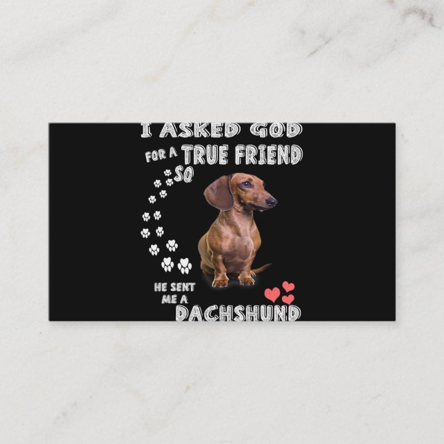 Carte D'accompagnement Mignonne Dachshund Doxie Cadeaux Fille Dachshund M (Devant)
