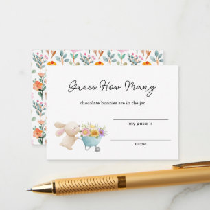 Carte D'accompagnement Mignons Petits Fleurs sauvages Bunny Devinez Combi