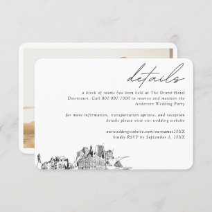 Carte D'accompagnement Milwaukee Mariage Hotel Détails du bloc de chambre