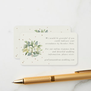 Carte D'accompagnement Mini crème Snowberry+Eucalyptus Online RSVP