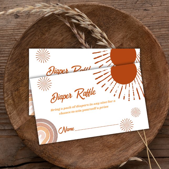 Carte D'accompagnement Mini-détergent Rainbow Boho Raffle Baby Douche (Minimalist Rainbow Boho Diaper Raffle Baby Shower Enclosure Card)