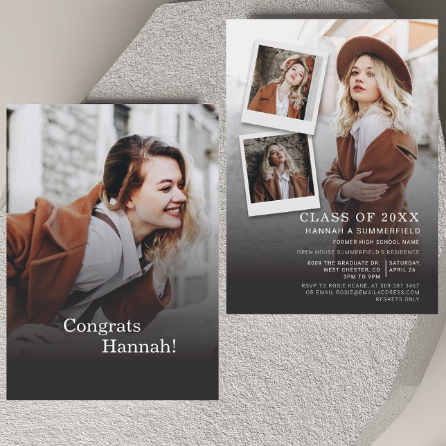 Carte D'accompagnement Mini Graduation 2025 Photos du Parti Open House Ca (Mini Graduation 2025 Party Photos Open House Card)