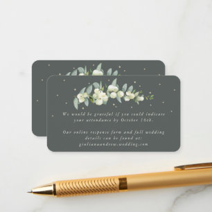 Carte D'accompagnement Mini Gris Vert Snowberry+Eucalyptus en ligne RSVP