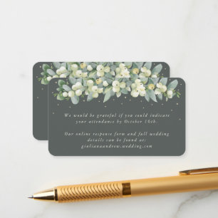 Carte D'accompagnement Mini Gris Vert Snowberry+Eucalyptus en ligne RSVP