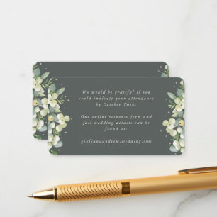 Carte D'accompagnement Mini Gris Vert Snowberry+Eucalyptus en ligne RSVP