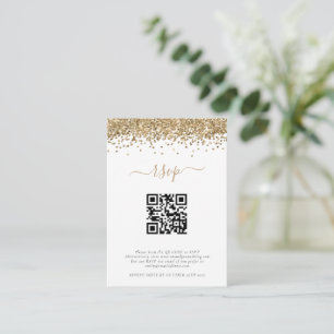 Carte D'accompagnement Mini Parties scintillant or QR Code Mariage RSVP