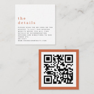 Carte D'accompagnement MINI QR code Terracotta Détails du Mariage