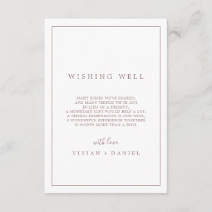 Carte D'accompagnement Mini-Rose de la typographie d'or Wishing Well Card