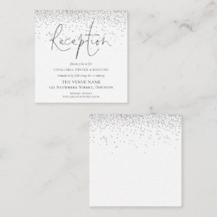 Carte D'accompagnement MINI TAILLE Argent Parties scintillant Mariage Dét