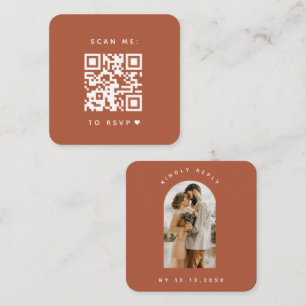 Carte D'accompagnement Miniature en terre cuite Arch Photo QR Code RSVP L