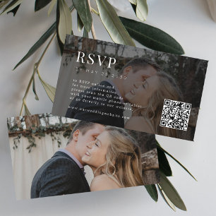 Carte D'accompagnement Miniature moderne photo QR code mariage RSVP