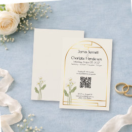 Carte D'accompagnement Minimal Art Nouveau Gold Arch Calla Lily Wedding