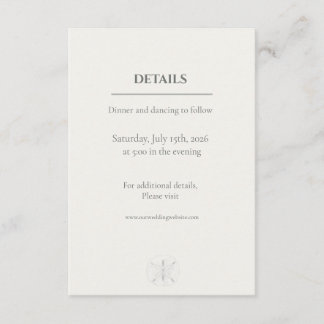 Carte D'accompagnement Minimal Coastal Sand Dollar Wedding