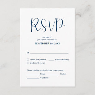 Carte D'accompagnement Minimal Élégant, RSVP, Police Or, Répondre
