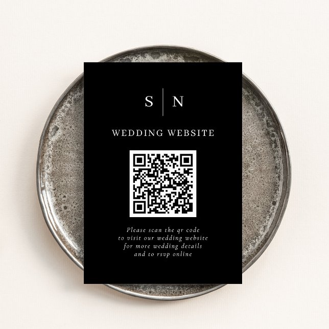 Carte D'accompagnement Minimal et chic | Mariage de code QR à balayage no (Créateur téléchargé)
