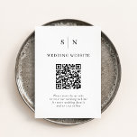 Carte D'accompagnement Minimal et chic | Mariage de code QR noir et blanc<br><div class="desc">Ces cartes élégantes et modernes de boîtier mariage sont un moyen facile pour vos invités de visiter votre site mariage ou à RSVP à votre événement. Vous pouvez inclure votre propre code QR ainsi que votre site Web mariage afin que vos invités aient une façon simple de répondre. Ces cartes...</div>