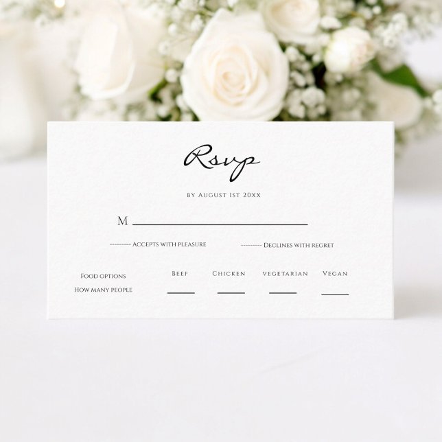 Carte D'accompagnement Minimal et chic | Noir et Blanc mariage RSVP (modern casual tie the knot wedding rsvp card , simple and minimalistic )
