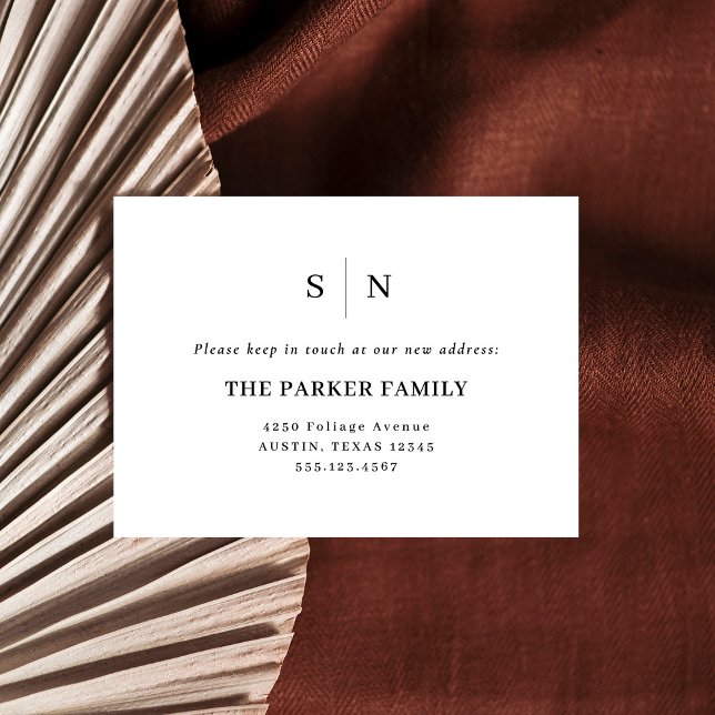 Carte D'accompagnement Minimal et chic | Nouvelle insertion d'adresse (Créateur téléchargé)