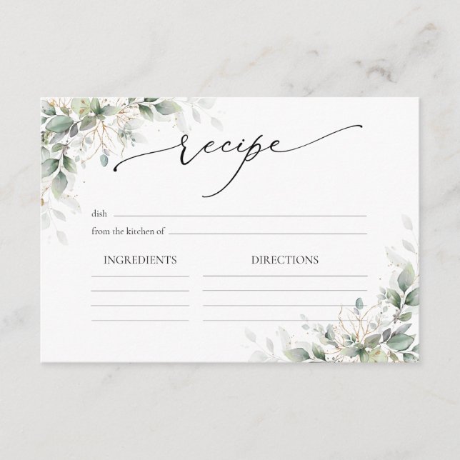 Carte D'accompagnement  Minimal Eucalyptus Wedding Reception (Devant)