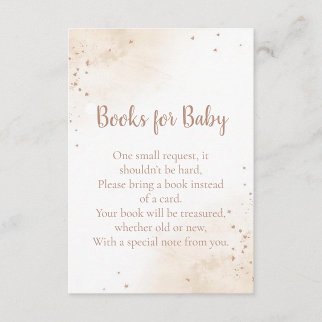 Carte D'accompagnement Minimal Heart Books for Baby Card – Blush Pink (Devant)
