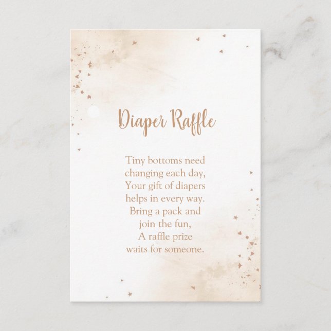 Carte D'accompagnement Minimal Heart Diaper Raffle Card – Modern Blush (Devant)