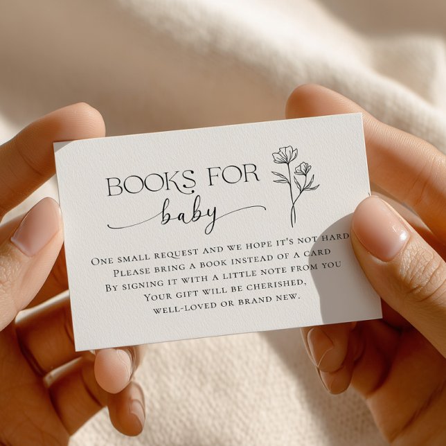 Carte D'accompagnement Minimal Line Art Baby Shower Books for Baby (Créateur téléchargé)