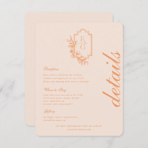 Carte D'accompagnement Minimal moderne   Détails de l'invité Mariage
