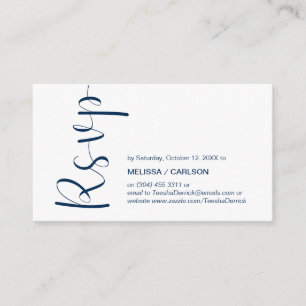 Carte D'accompagnement Minimal moderne, RSVP, Bleu Marine, Répondre