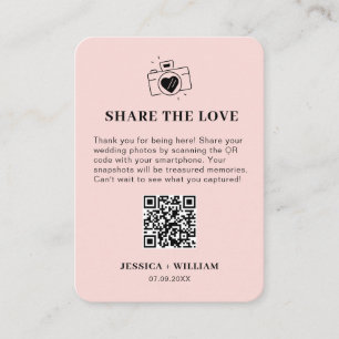 Carte D'accompagnement Minimal Partager le code Love QR Signal