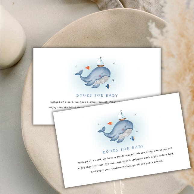 Carte D'accompagnement Minimal Sous Les Réservations De Baleines Voir Pou (Minimal Under The See Whale Boks For Baby Shower Enclosure Card)