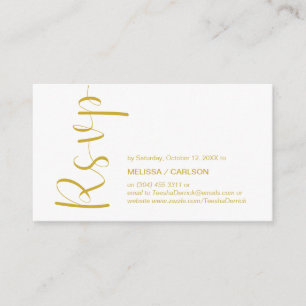 Carte D'accompagnement Minimale moderne, Script or, réponse RSVP