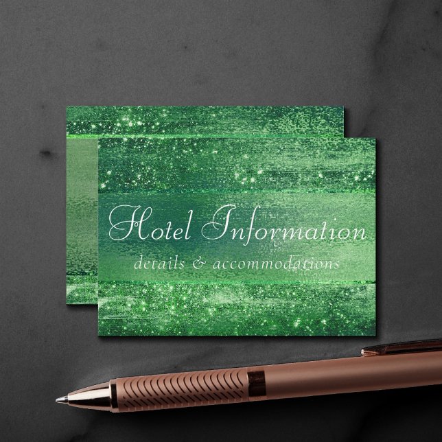 Carte D'accompagnement Minimalisme clinquant | Neo Mint Green Hotel Info (Créateur téléchargé)