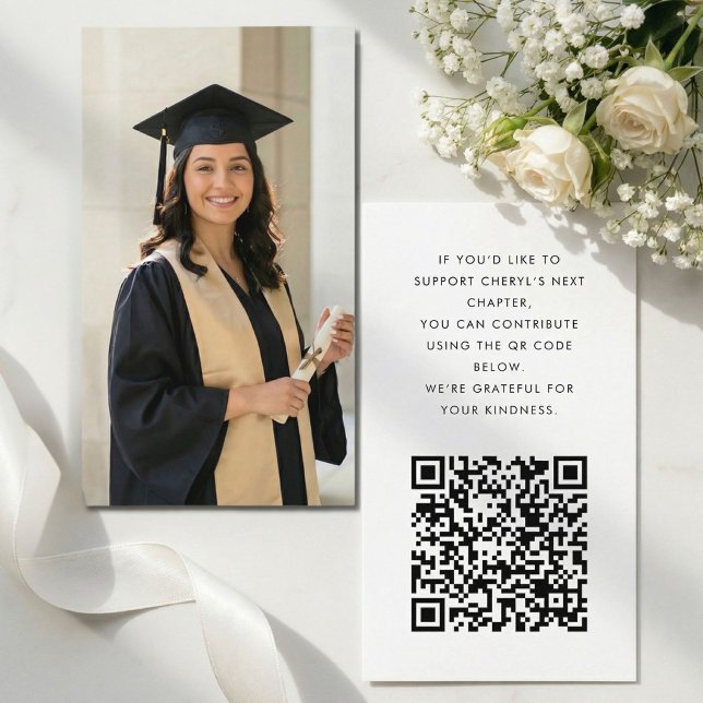 Carte D'accompagnement Minimalist Graduation Fund QR Enclosure Card (Créateur téléchargé)
