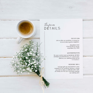 Carte D'accompagnement Minimalist Modern Details Enclosure Card