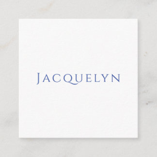 Carte D'accompagnement Minimaliste Blanc Bleu Simple Élégant Moderne Nom